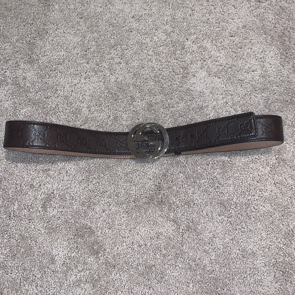 Mens Brown leather gucci belt